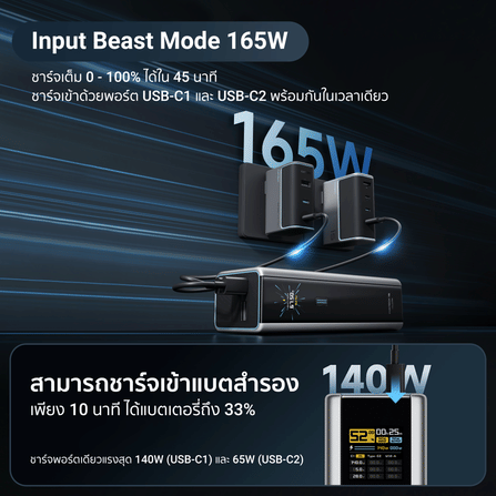 แบตสำรอง CUKTECH PB200U สีเทา (GB.V) CE 20000 MAH จ่ายไฟรวมสูงสุด 210W_4